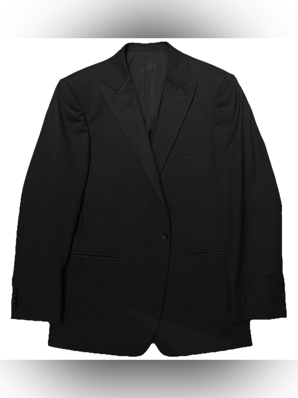 $1095 Z ZEGNA TUXEDO JACKET E48C 38S 38 S BLACK TIE SPORTCOAT PEAK LAPEL 1 BUTN